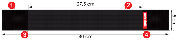 Autorzep – uchwyt na rzep do bagażnika, 40 cm, czarny