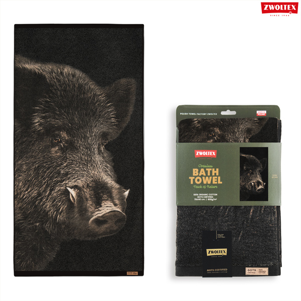 Myśliwski ręcznik bawełniany firmy Zwoltex - wzór Dzik - 50x100cm