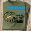 Wędkarska koszulka bawełniana T-shirt nadruk IMIĘ - NAJLEPSZY KARPIARZ