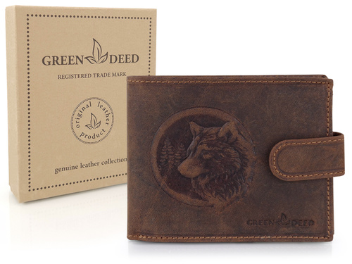 Elegancki portfel skórzany męski - WILK