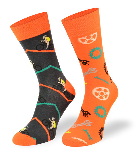 Zestaw kolorowych skarpetek bawełnianych - ROWER / 3PAK