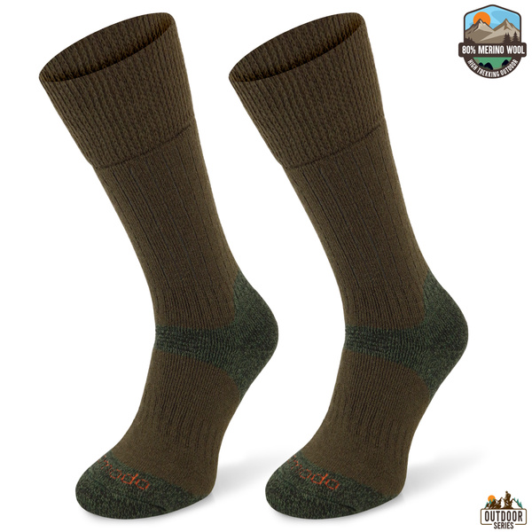 Grube zimowe skarpety trekkingowe TRE9 - khaki