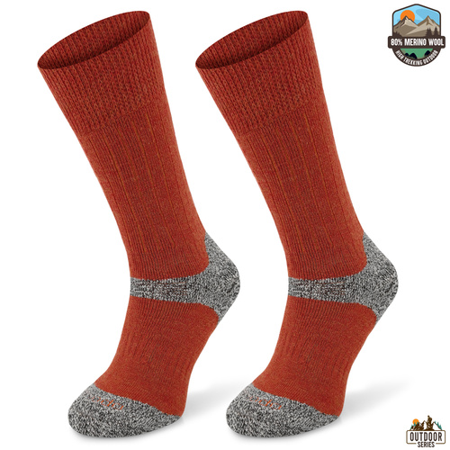 Grube zimowe skarpety trekkingowe TRE9  - rude