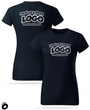 Damska bawełniana koszulka T-shirt z własnym nadrukiem - kolor granatowy