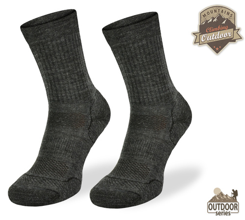 Skarpety TRE7 ciemny szary 50% merino + Climayarn