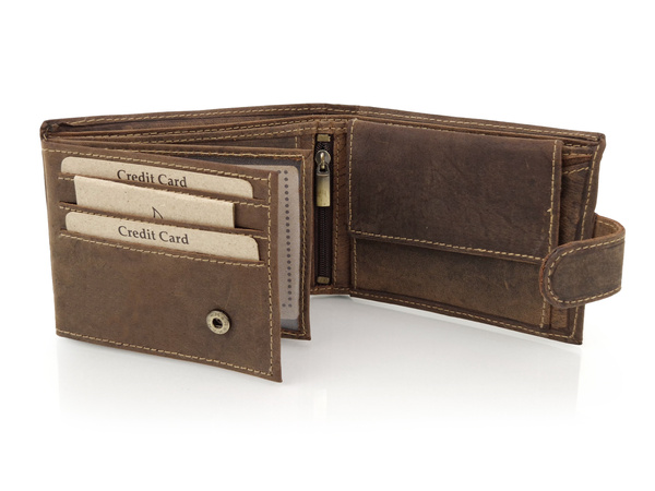 Elegancki portfel skórzany męski - WILK