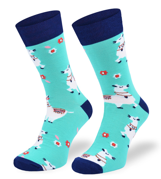 Zestaw kolorowych skarpetek bawełnianych - ALPAKI / 3PAK