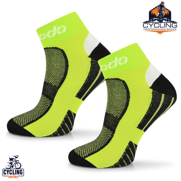 Zestaw technicznych skarpetek rowerowych STB - limonkowe / 3 PAK