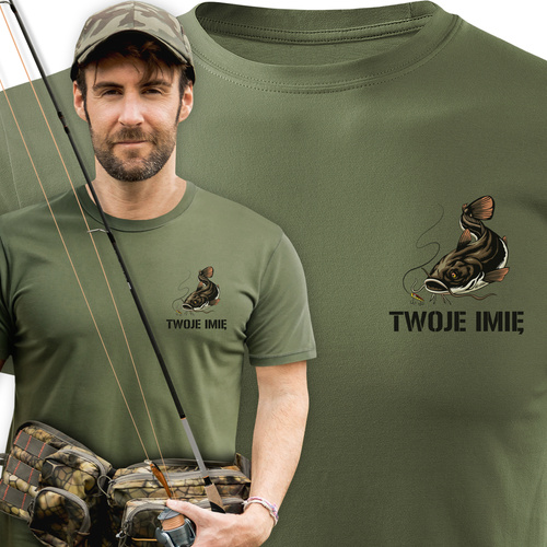Wędkarska koszulka bawełniana T-shirt z nadrukiem SUMA I IMIENIA