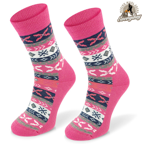 Skarpety trekkingowe EVR02 merino wool light cushion - różowe