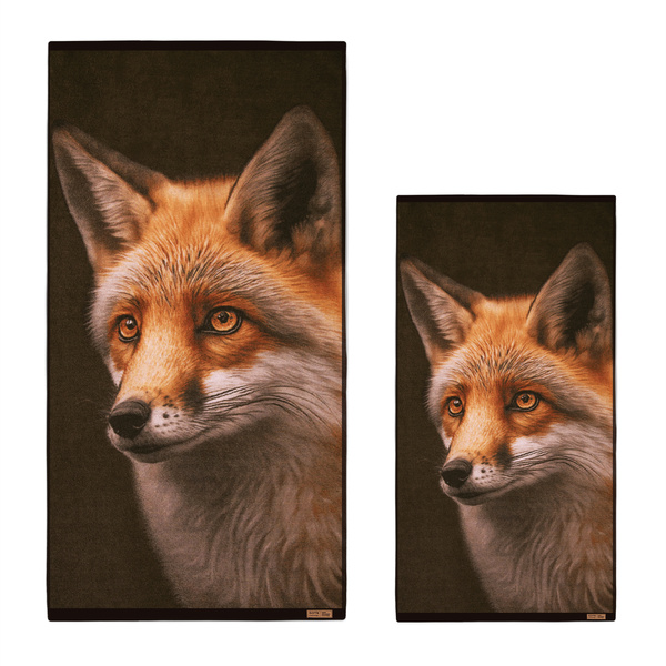 Komplet myśliwskich ręczników bawełnianych Zwoltex - Lis - 50x100cm + 70x140cm