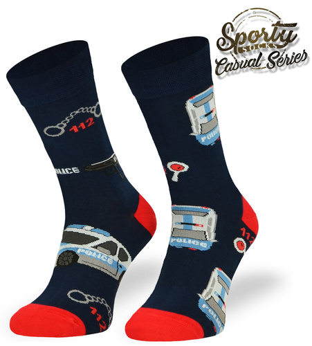 Zestaw kolorowych skarpetek bawełnianych - POLICJA / 3PAK