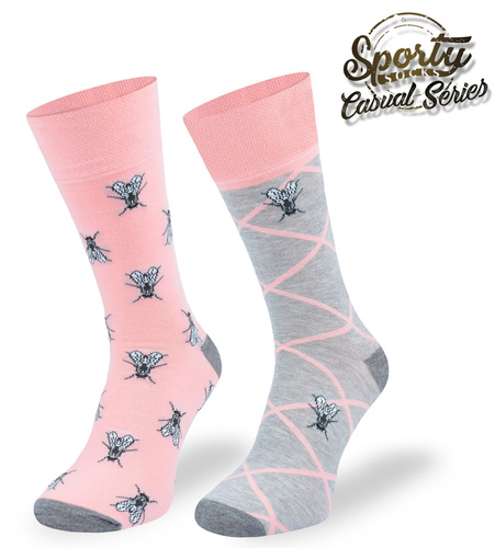 Zestaw kolorowych skarpetek bawełnianych - MUCHY / 3PAK