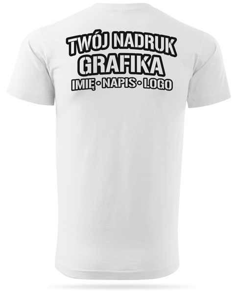Biała męska koszulka T-shirt z własnym nadrukiem 