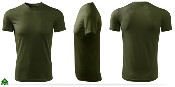 Termoaktywna koszulka outdoorowa męska kolor zieleń wojskowa