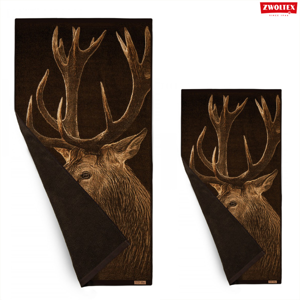 Komplet myśliwskich ręczników bawełnianych Zwoltex - Jeleń - 50x100cm + 70x140cm
