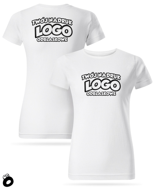 Damska bawełniana koszulka T-shirt z własnym nadrukiem - kolor biały