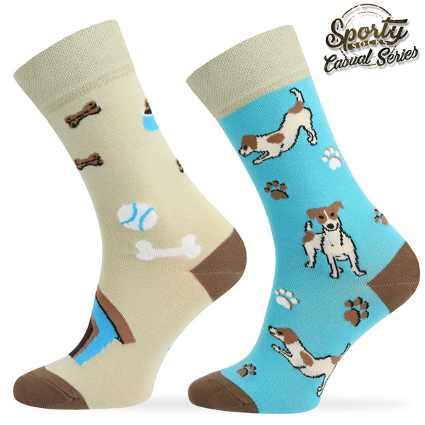 Zestaw kolorowych skarpetek bawełnianych - JACK RUSSEL / 3PAK