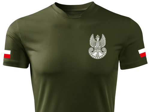 Termoaktywna koszulka wojskowa military - nadruk Orzełek WOT i flagi Polski