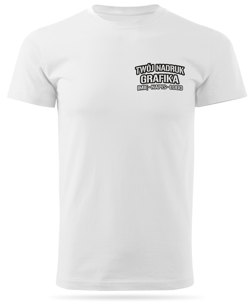 Biała męska koszulka T-shirt z własnym nadrukiem 