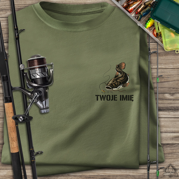 Wędkarska koszulka bawełniana T-shirt z nadrukiem SUMA I IMIENIA