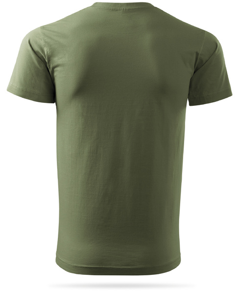 Khaki męska koszulka T-shirt z własnym nadrukiem 