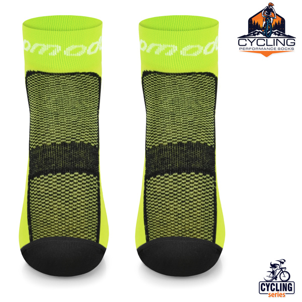 Zestaw technicznych skarpetek rowerowych STB - limonkowe / 3 PAK