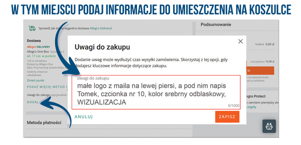 Bawełniana męska koszulka polo z własnym nadrukiem - kolor czarny