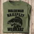 Wędkarska koszulka bawełniana T-shirt nadruk IMIĘ - NAJLEPSZY WĘDKARZ