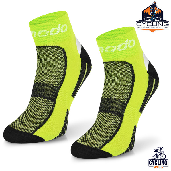Zestaw technicznych skarpetek rowerowych STB - limonkowe / 3 PAK