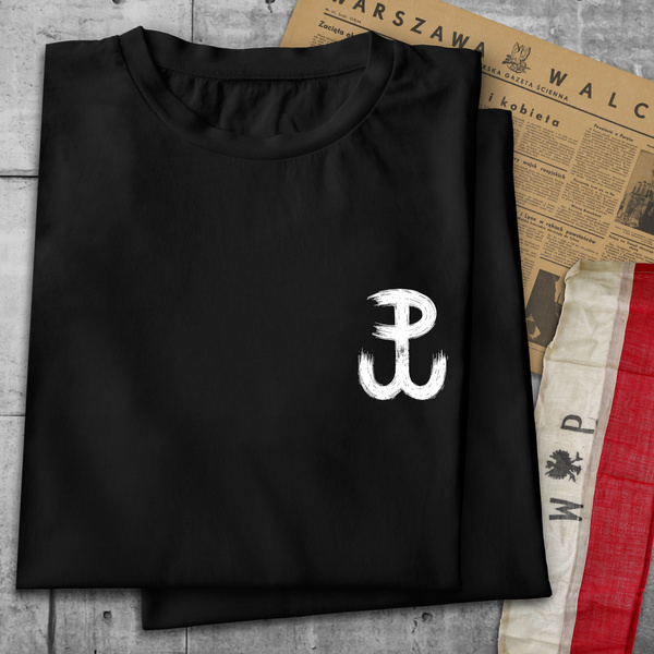 Koszulka patriotyczna T-shirt czarny - POLSKA WALCZĄCA 