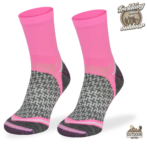 Skarpety trekkingowe TREUL03 - neonowy róż