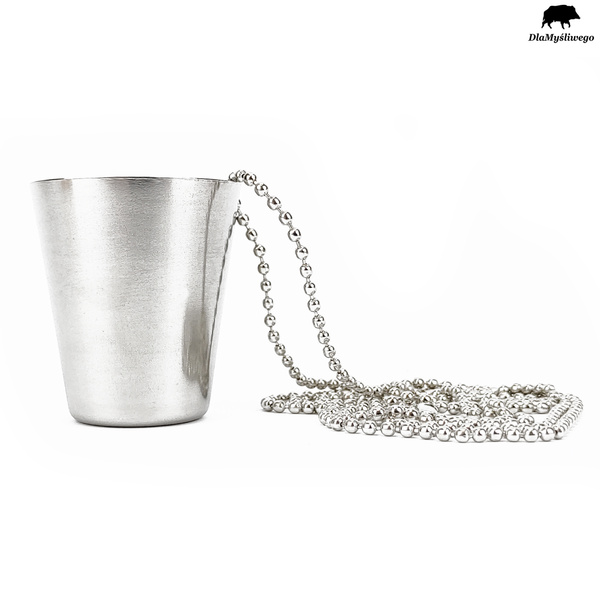 Kieliszek metalowy z łańcuszkiem