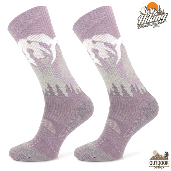 Skarpety trekkingowe TRE19 - fioletowe góry