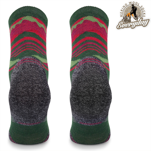 Skarpety trekkingowe TRE18 Everyday Merino - zielone zachód słońca