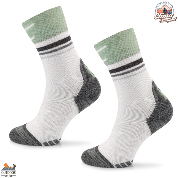 Skarpety trekkingowe TRE28 ClimaComfort TRAIL PRO - zielono/białe