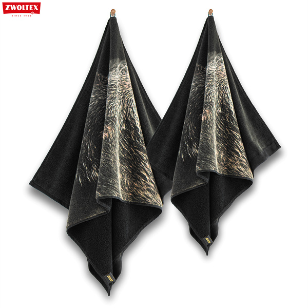 Komplet myśliwskich ręczników bawełnianych Zwoltex - Dzik - 50x100cm + 70x140cm