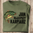 Wędkarska koszulka bawełniana T-shirt nadruk IMIĘ - NAJLEPSZY KARPIARZ