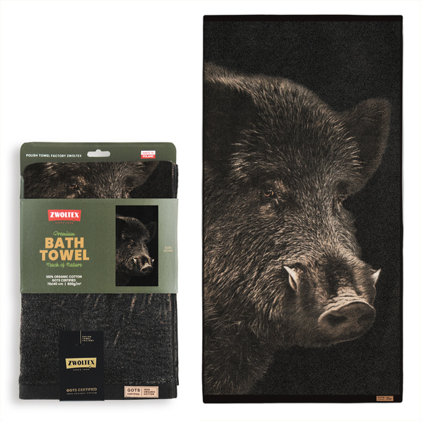 Myśliwski ręcznik bawełniany firmy Zwoltex - wzór Dzik - 70x140cm