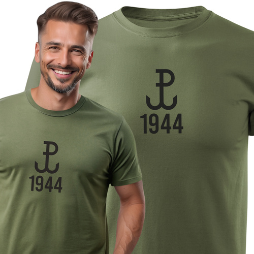 Koszulka patriotyczna T-shirt khaki - POLSKA WALCZĄCA 1944