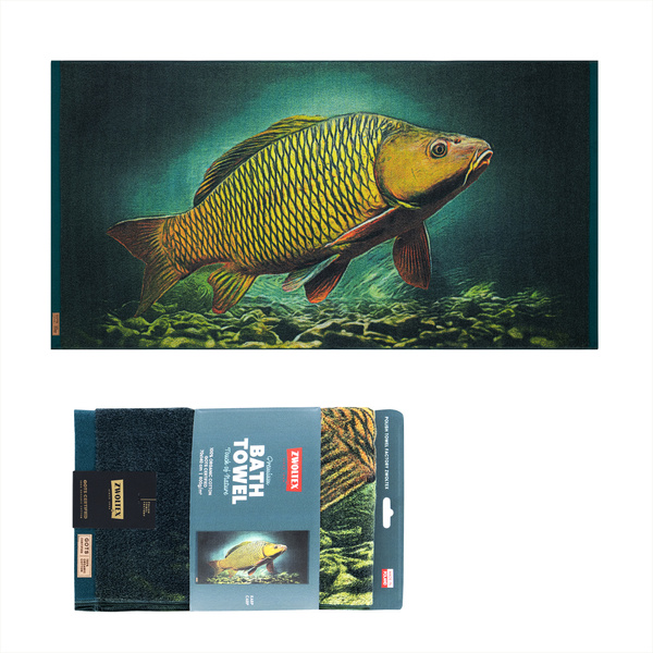 Wędkarski ręcznik bawełniany firmy Zwoltex - wzór Karp - 50x100cm
