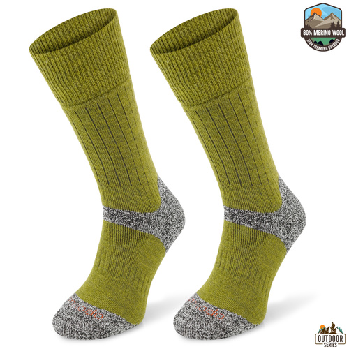 Grube zimowe skarpety trekkingowe TRE9 - zielone
