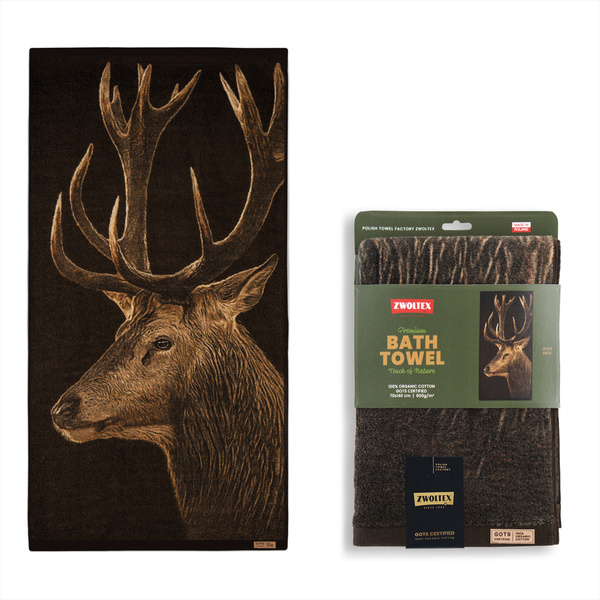 Myśliwski ręcznik bawełniany firmy Zwoltex - wzór Jeleń - 50x100cm
