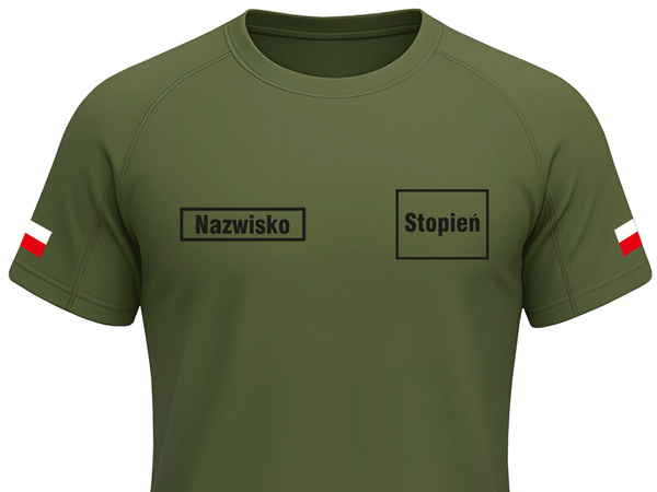 Koszulka wojskowa termoaktywna WOT z nadrukiem NAZWISKA i STOPNIA