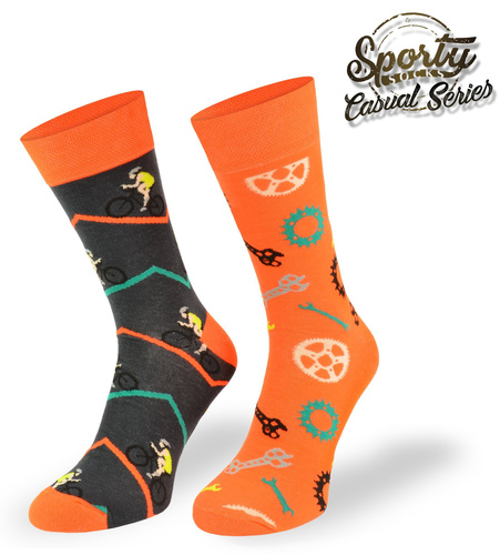 Zestaw kolorowych skarpetek bawełnianych - ROWER / 3PAK