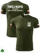 Termoaktywna koszulka MON military - nadruk Orzełek WOT, flagi Polski, WŁASNY NAPIS na plecach