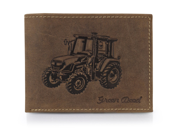 Elegancki portfel skórzany męski z ochroną RFID - CIĄGNIK