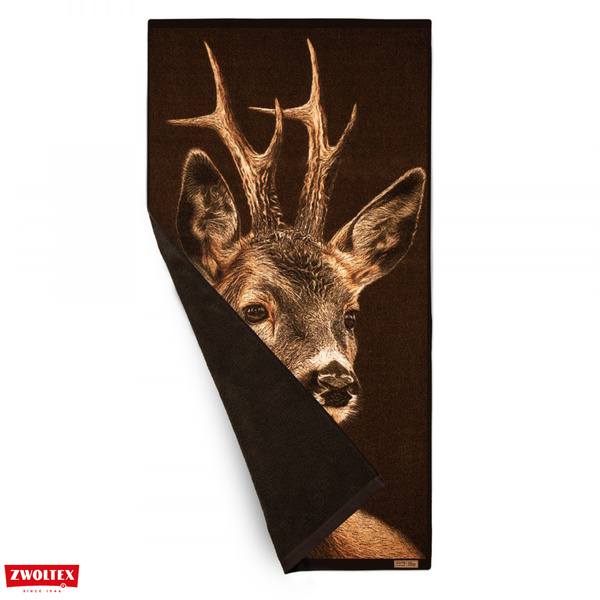 Myśliwski ręcznik bawełniany firmy Zwoltex - wzór Rogacz - 50x100cm