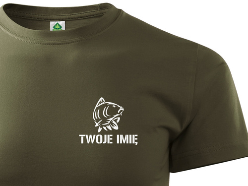 T-shirt wędkarski wz. KARP nr 12 + TWOJE IMIĘ