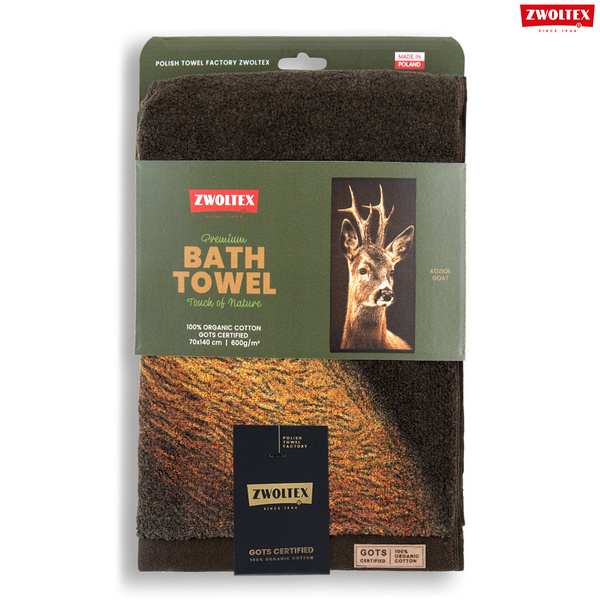 Myśliwski ręcznik bawełniany firmy Zwoltex - wzór Rogacz - 50x100cm